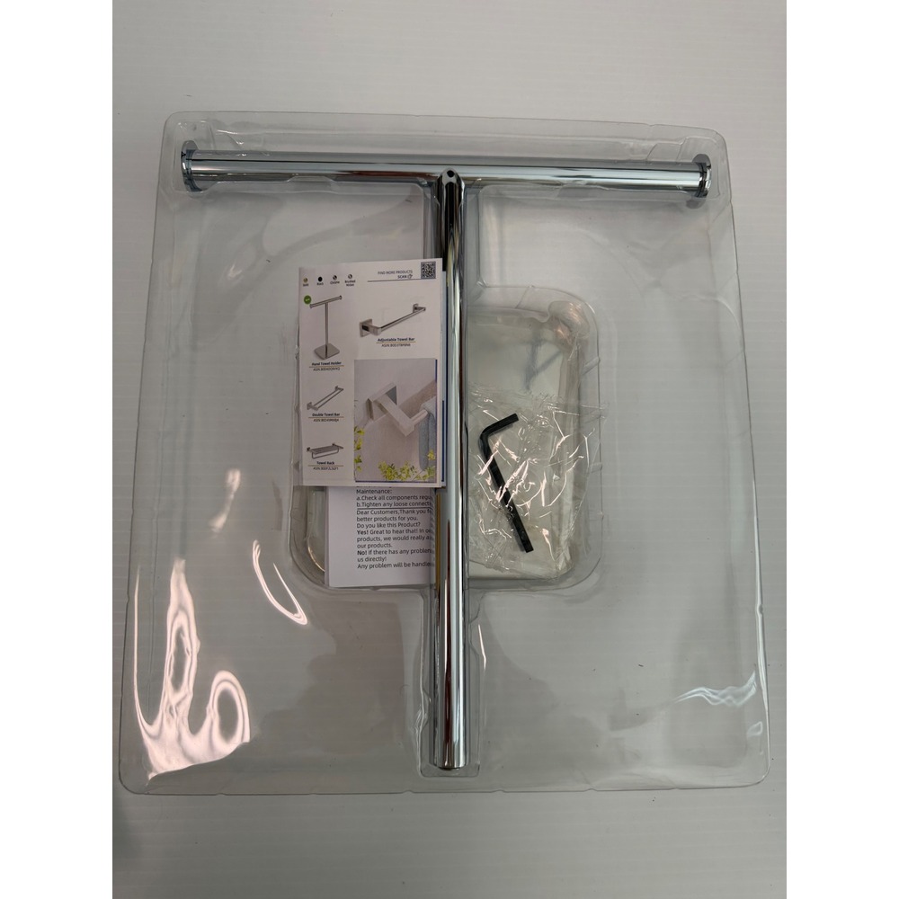Polished Chrome T-Shape Hand Towel Holder Freestanding Bathroom Vanity Rack